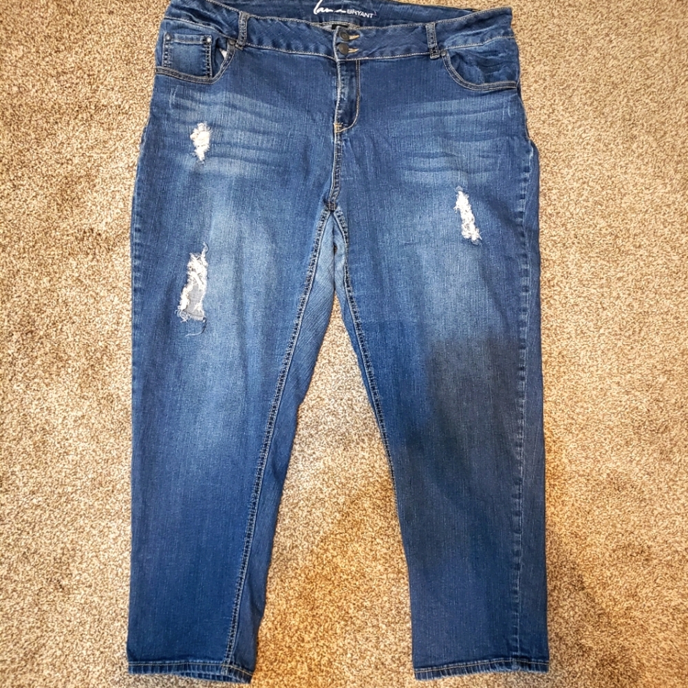 Lane Bryant distressed denim skinny jeans size 20 in very good condition